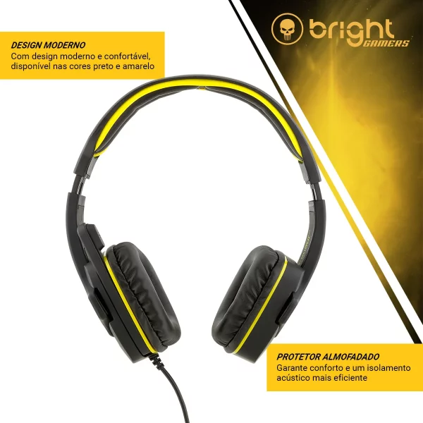 Bright Headset Fone Gamer USB 7.1 áudio surround com haste regulável - Image 5