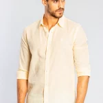 Camisa Manga Longa Sergio K Linho Casual - Amarelo