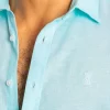 CAMISA MASCULINA SERGIO K LINHO CASUAL - TURQUESA - Image 3