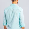 CAMISA MASCULINA SERGIO K LINHO CASUAL - TURQUESA - Image 4