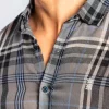 Camisa Xadrez Denim Charcoal Sergio K - Cinza Chumbo - Image 3