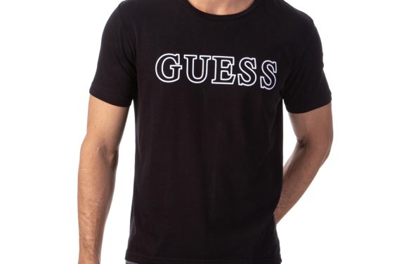 T-SHIRT SILK VAZADO GUESS PRETO