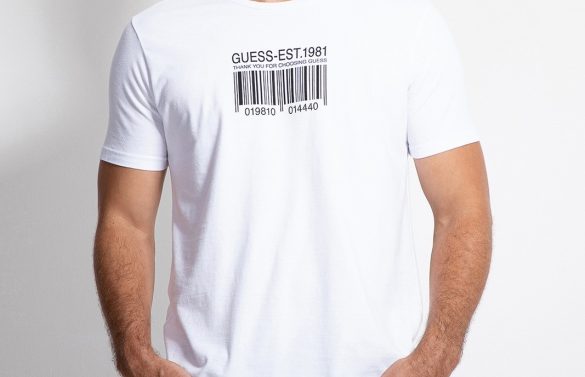 T-SHIRT SILK CÓDIGO DE BARRAS GUESS BRANCA