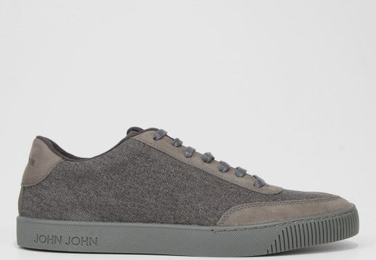 Tênis Couro John John Amsterdam Grey Masculino - Cinza