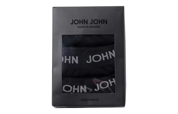 KIT DE CUECA BOXER JOHN JOHN POL 3 PEÇAS - PRETO