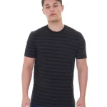Camiseta John John Masculina Regular Caio Lines Striped Preta