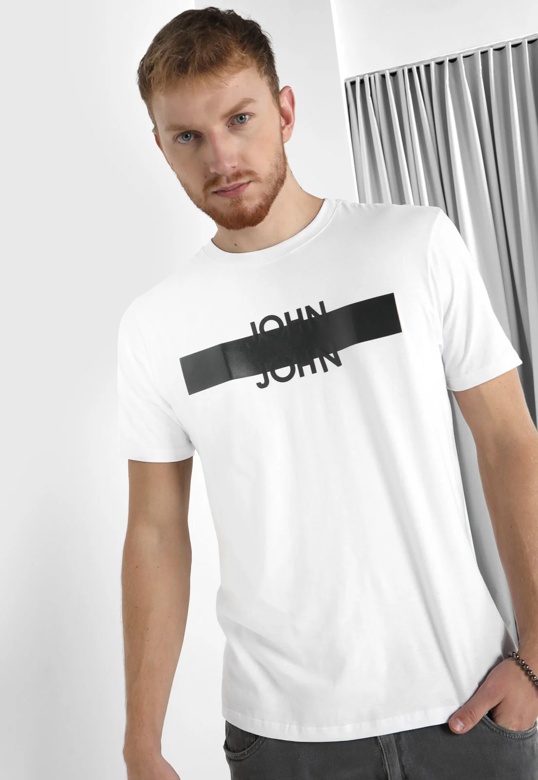 Camiseta John John Embossed Masculina Branca