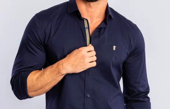 CAMISA ELASTANO GORGURÃO SERGIO K - MARINHO